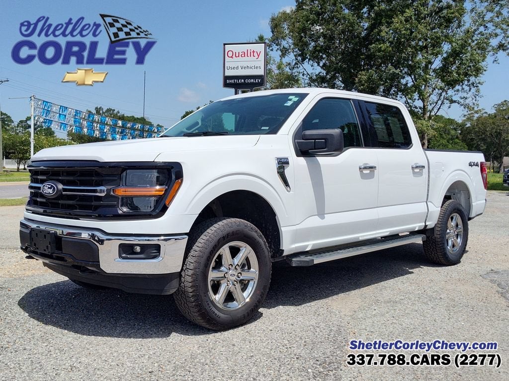 2025 Ford F-150 XLT in White — front three-quarter view
