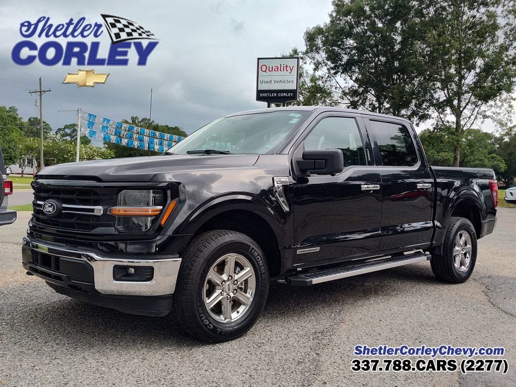 2024 Ford F-150 XLT in Black — front three-quarter view