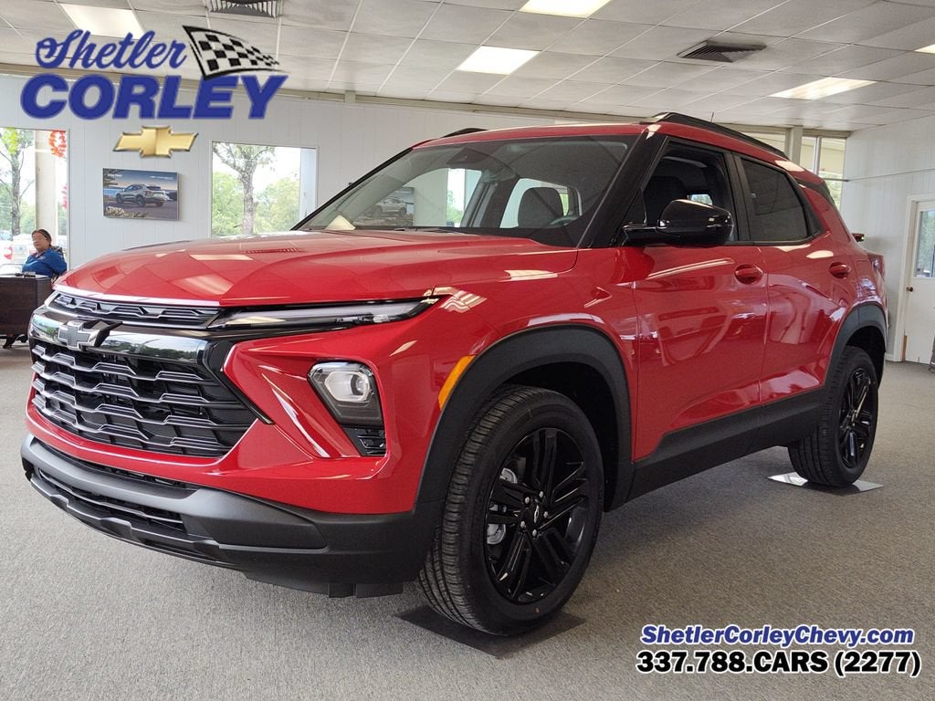 2026 Chevrolet Trailblazer LT in Apex Red — front three-quarter view